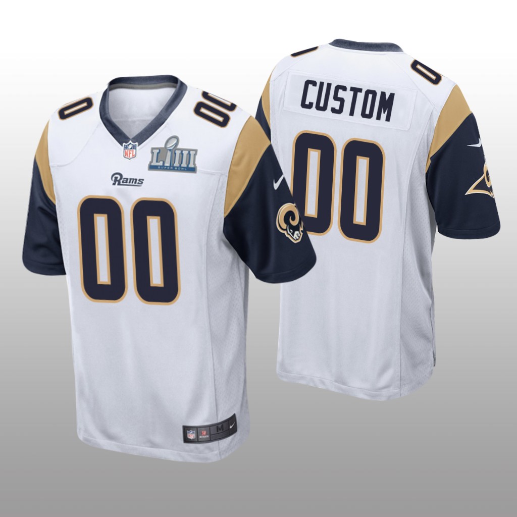 Rams Custom Game White Jersey - Super Bowl LIII