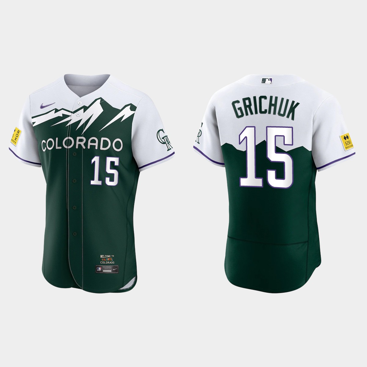 Randal Grichuk Colorado Rockies 2022 City Connect Jersey - Green