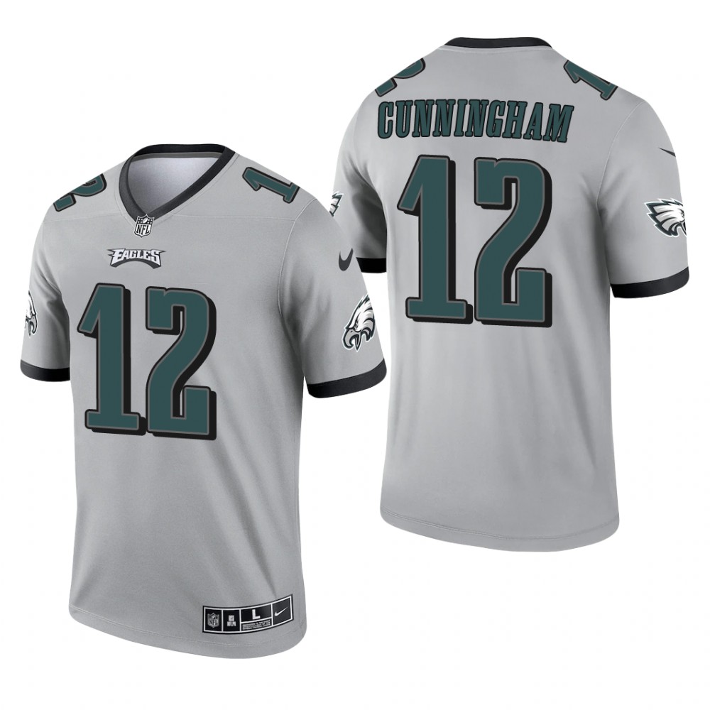 Randall Cunningham Philadelphia Eagles Silver Jersey Inverted Legend - Men's