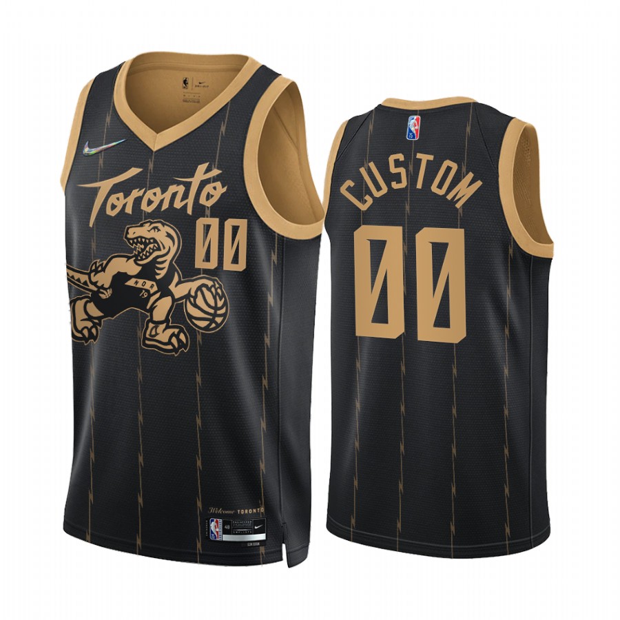 Raptors Custom City Edition Black 2021-22 Jersey 75th Anniversary
