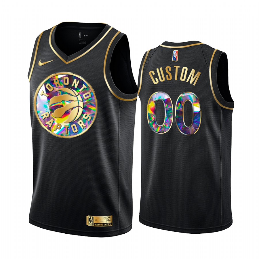Raptors Custom Diamond Logo Black 2021-22 Jersey NBA 75th Season