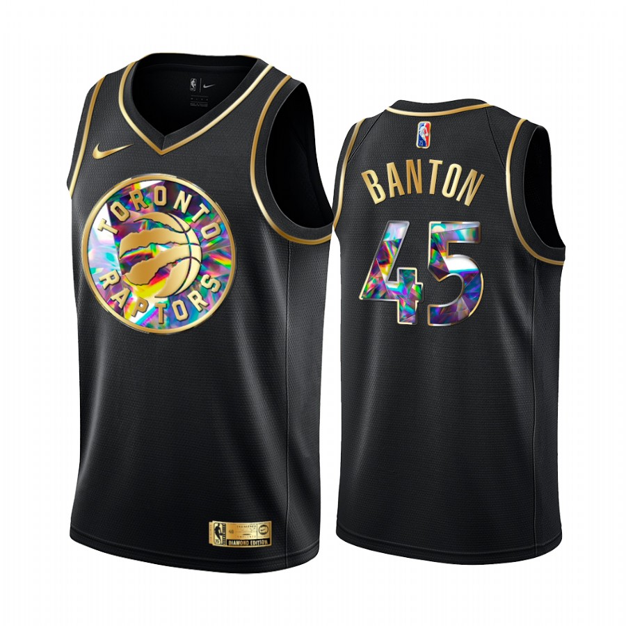 Raptors Dalano Banton Diamond Logo Black 2021-22 Jersey NBA 75th Season