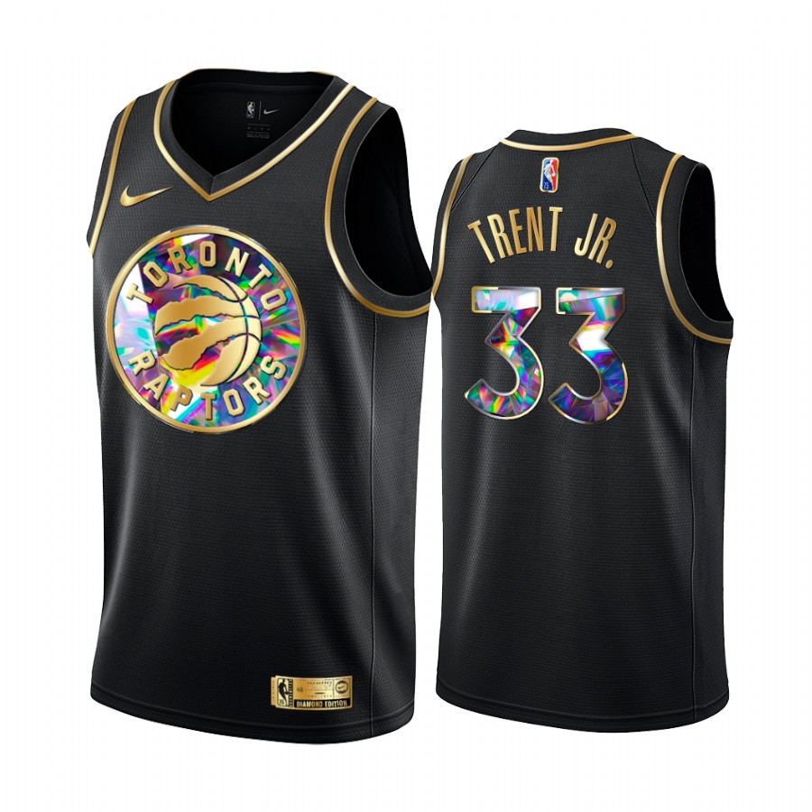 Raptors Gary Trent Jr. Diamond Logo Black 2021-22 Jersey NBA 75th Season