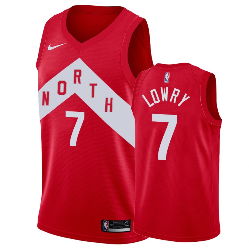 Raptors Kyle Lowry #7 Male Earned Edition Red Jersey