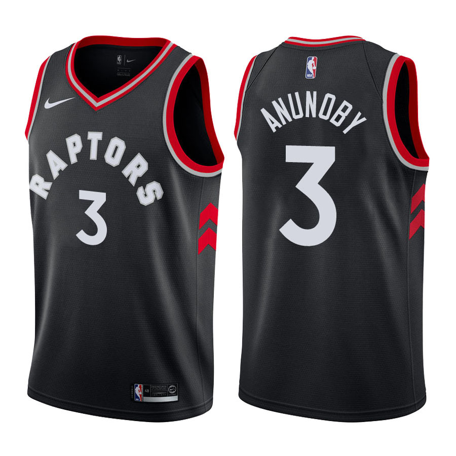 Raptors Male OG Anunoby #3 2017-18 Statement Black Jersey
