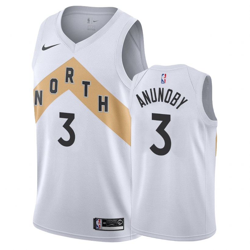 Raptors Male OG Anunoby #3 2018-19 City White Jersey