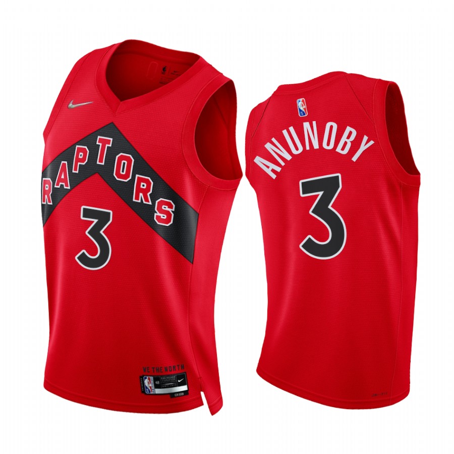 Raptors OG Anunoby 75th Diamond Anniversary Red #3 Jersey 2021-22