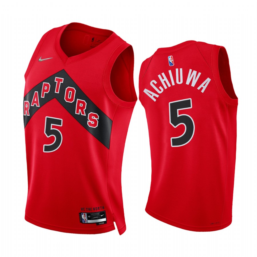 Raptors Precious Achiuwa 75th Diamond Anniversary Red #5 Jersey 2021-22