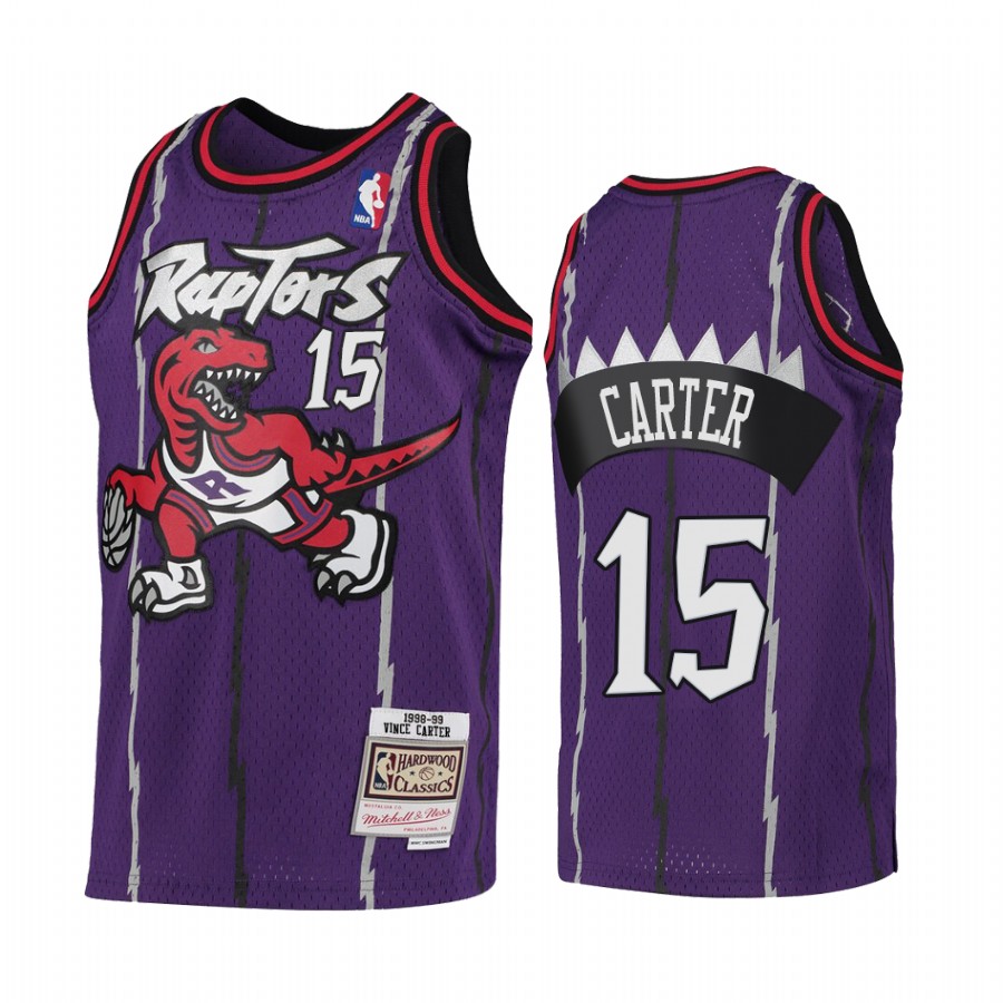 Raptors Vince Carter 1998-99 Youth Hardwood Classics Purple Jersey