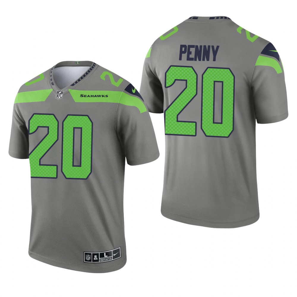 Rashaad Penny Seattle Seahawks Steel Jersey Inverted Legend - Men's
