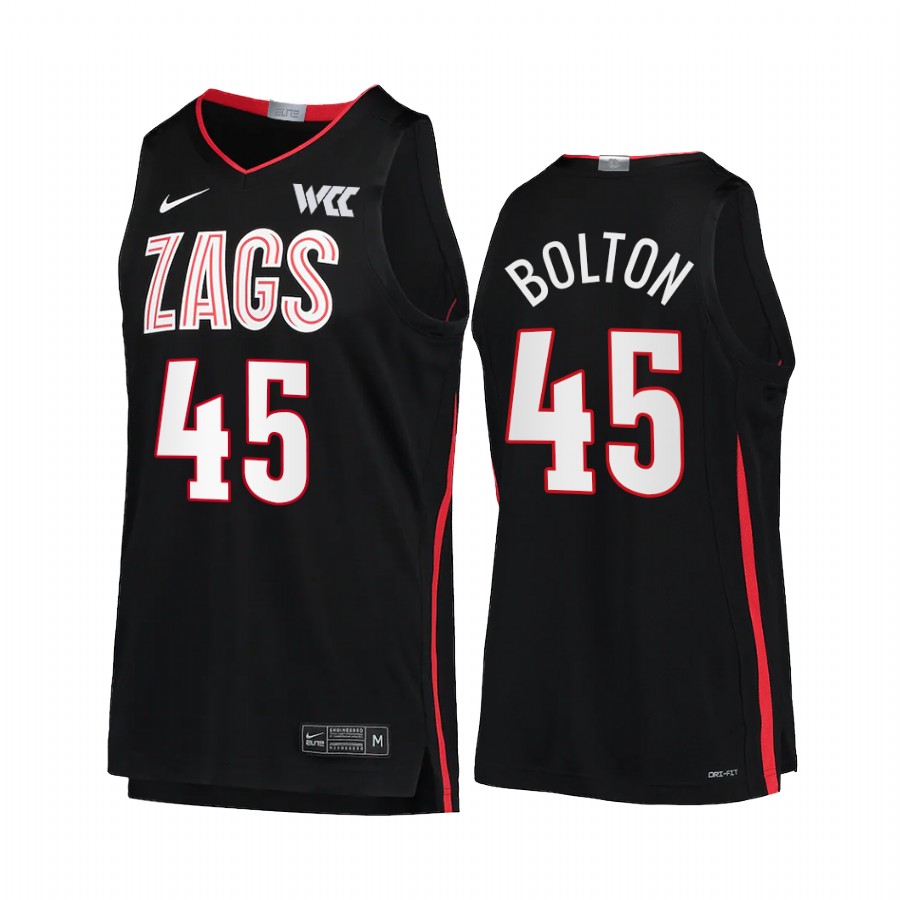 Rasir Bolton Gonzaga Bulldogs Black Jersey 2022 College  Limited
