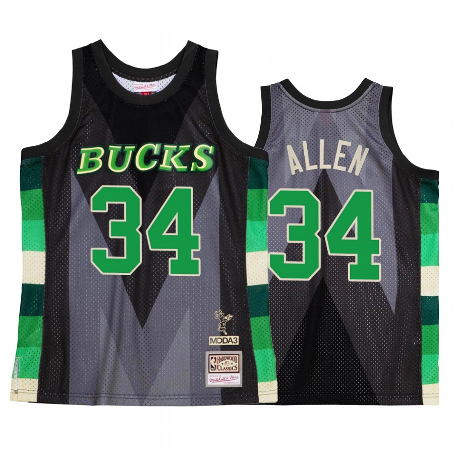 Ray Allen #34 Milwaukee Bucks My Town Moda 3 Jersey Black
