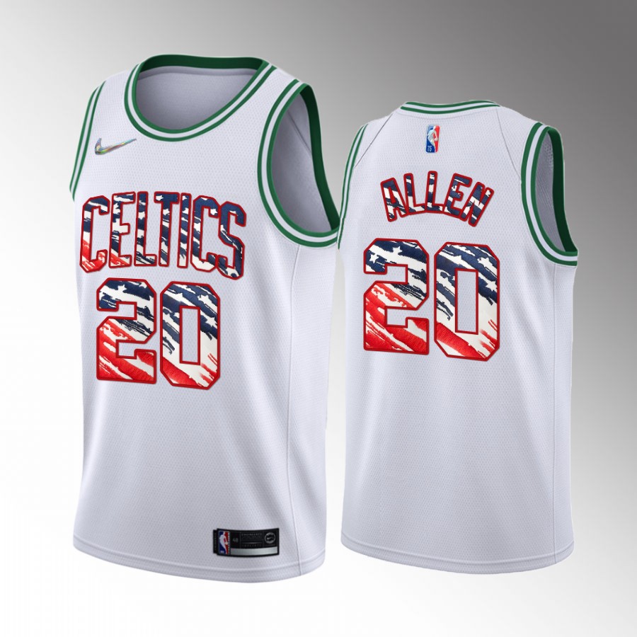 Ray Allen 2022 Independence Day Boston Celtics #20 White Jersey America