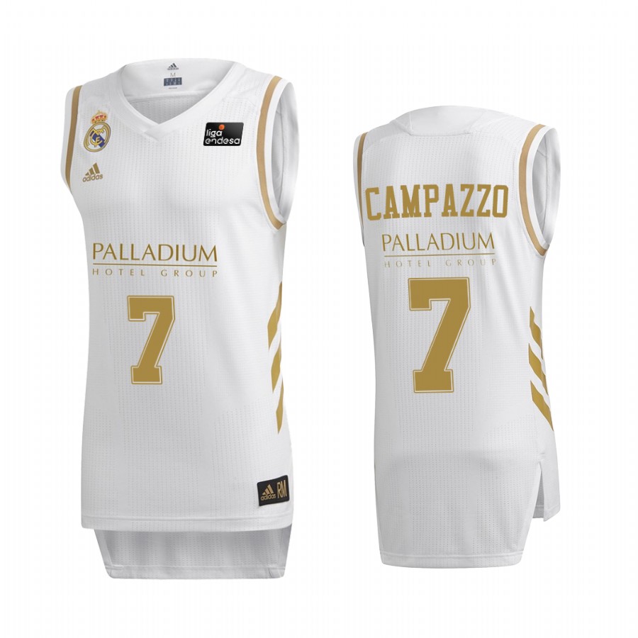 Real Madrid Baloncesto Male Facundo Campazzo #7 2019 Supercopa de Espana Champs White Jersey