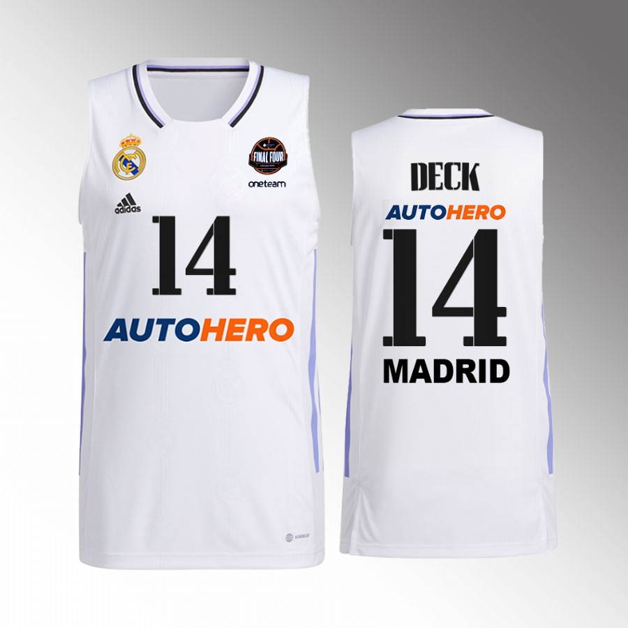 Real Madrid Gabriel Deck 11th Euroleague Champions White Jersey #14 Home Shirt