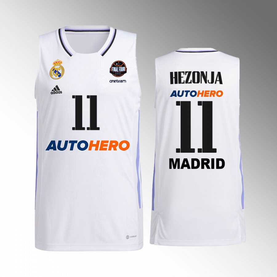 Real Madrid Mario Hezonja 11th Euroleague Champions White Jersey #11 Home Shirt