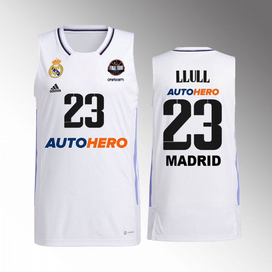 Real Madrid Sergio Llull 11th Euroleague Champions White Jersey #23 Home Shirt