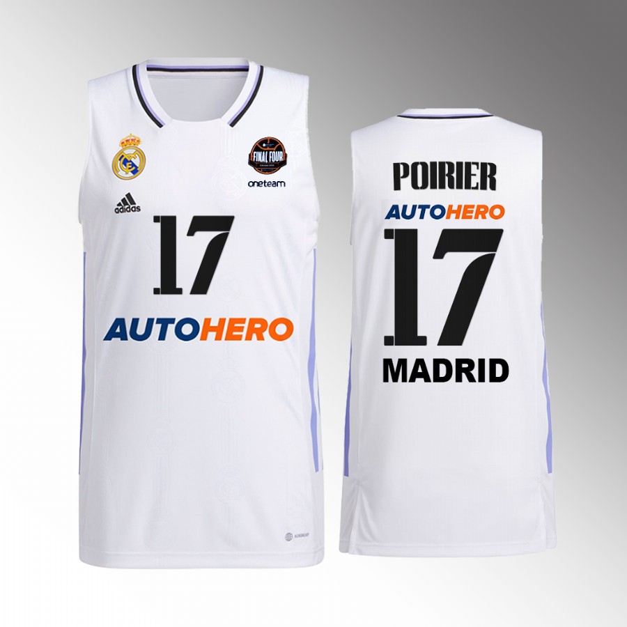 Real Madrid Vincent Poirier 11th Euroleague Champions White Jersey #17 Home Shirt