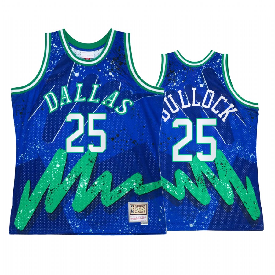 Reggie Bullock #25 Dallas Mavericks Hyper Hoop Blue Throwback 90s Jersey