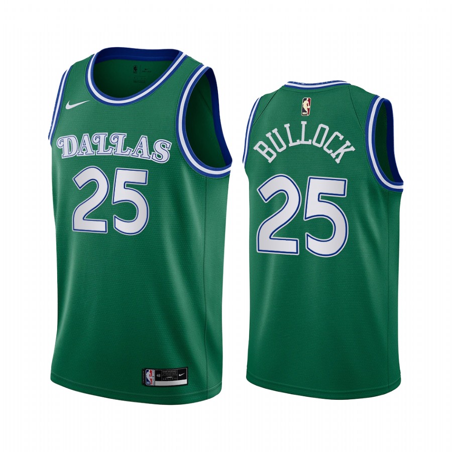 Reggie Bullock Dallas Mavericks Green Classic Edition #25 Jersey 2021 Trade