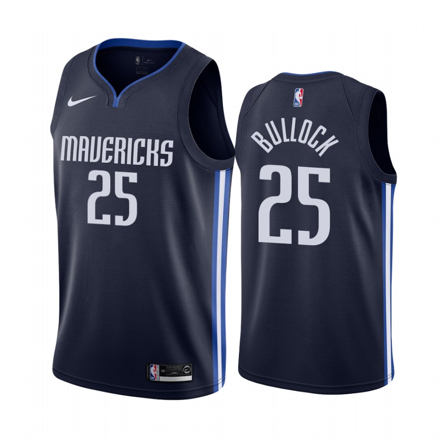 Reggie Bullock Dallas Mavericks Navy Statement Edition #25 Jersey 2021 Trade