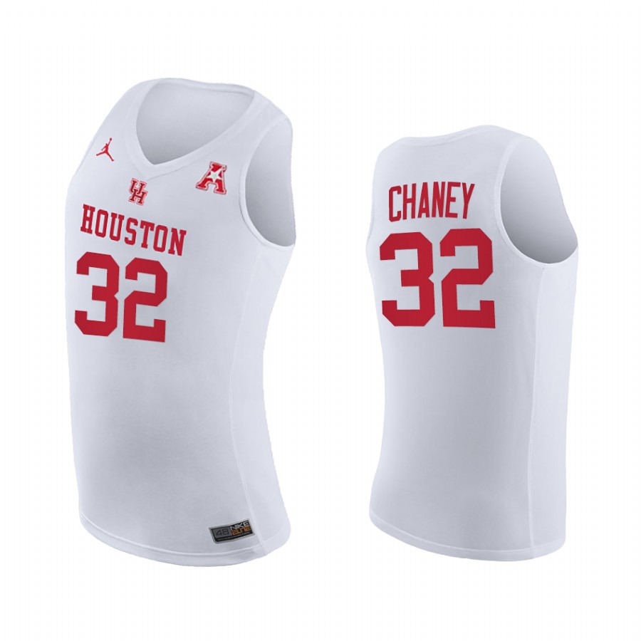 Reggie Chaney Houston Cougars White Jersey Home 2021 March Madness