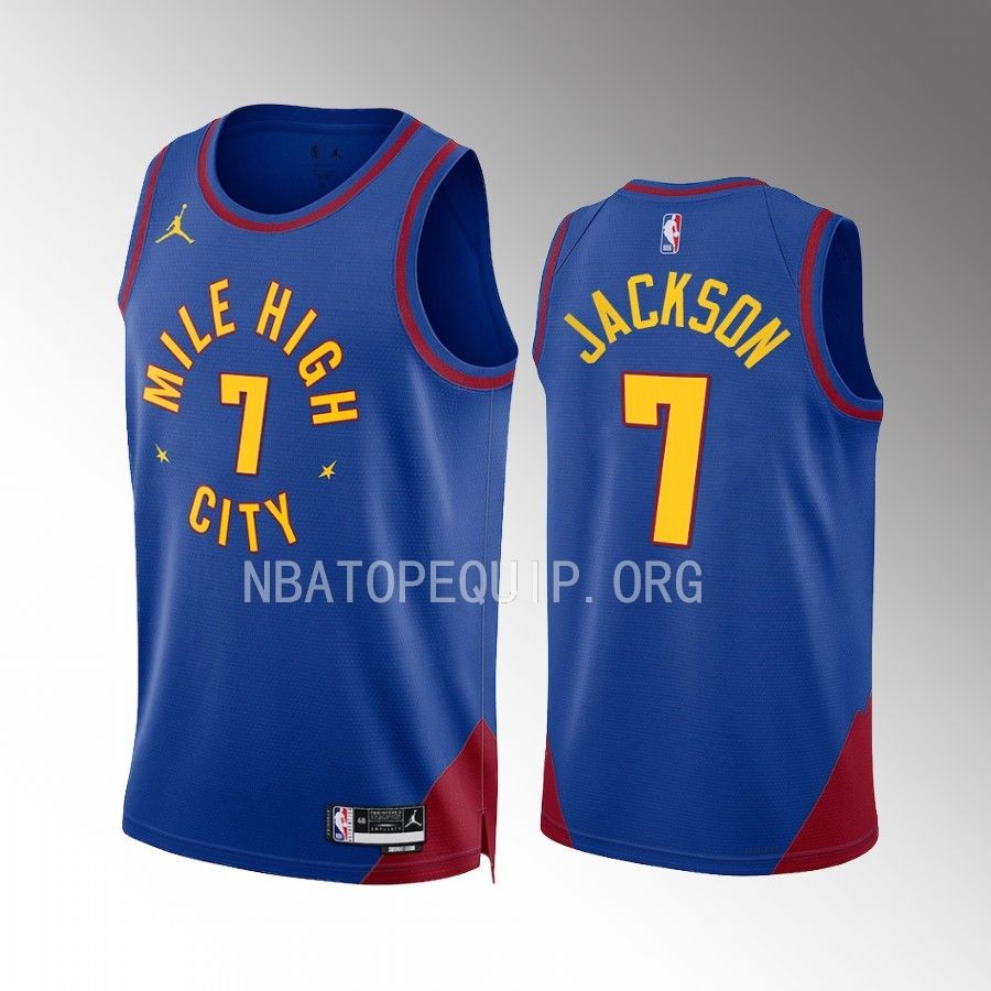 Reggie Jackson 2022-23 Denver Nuggets Blue #7 Statement Edition Jersey Swingman