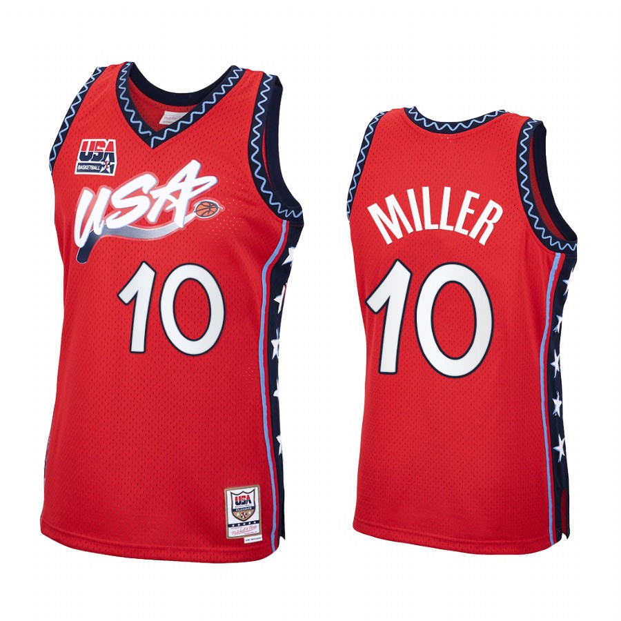 Reggie Miller USA Team #10 Red 1996 Olympics  Throwback Jersey