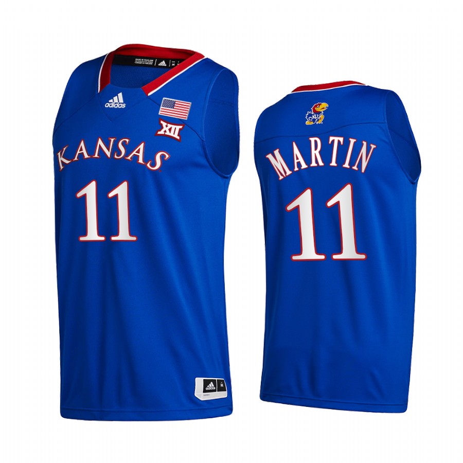 Remy Martin Kansas Jayhawks Blue Jersey 2021-22 College  Away