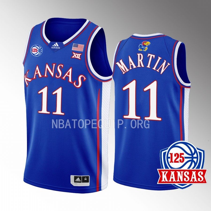 Remy Martin Kansas Jayhawks Blue Jersey 2022-23 125th Anniversary Away