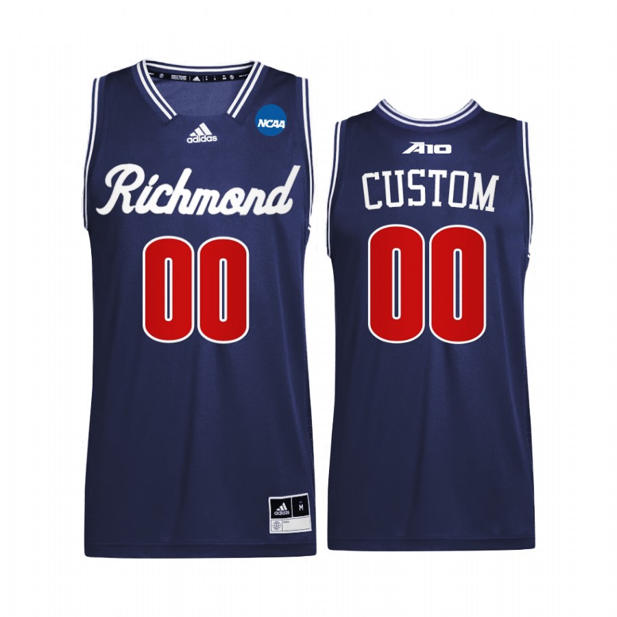 Richmond Spiders Custom Jersey 2022 NCAA March Madness Navy  Uniform