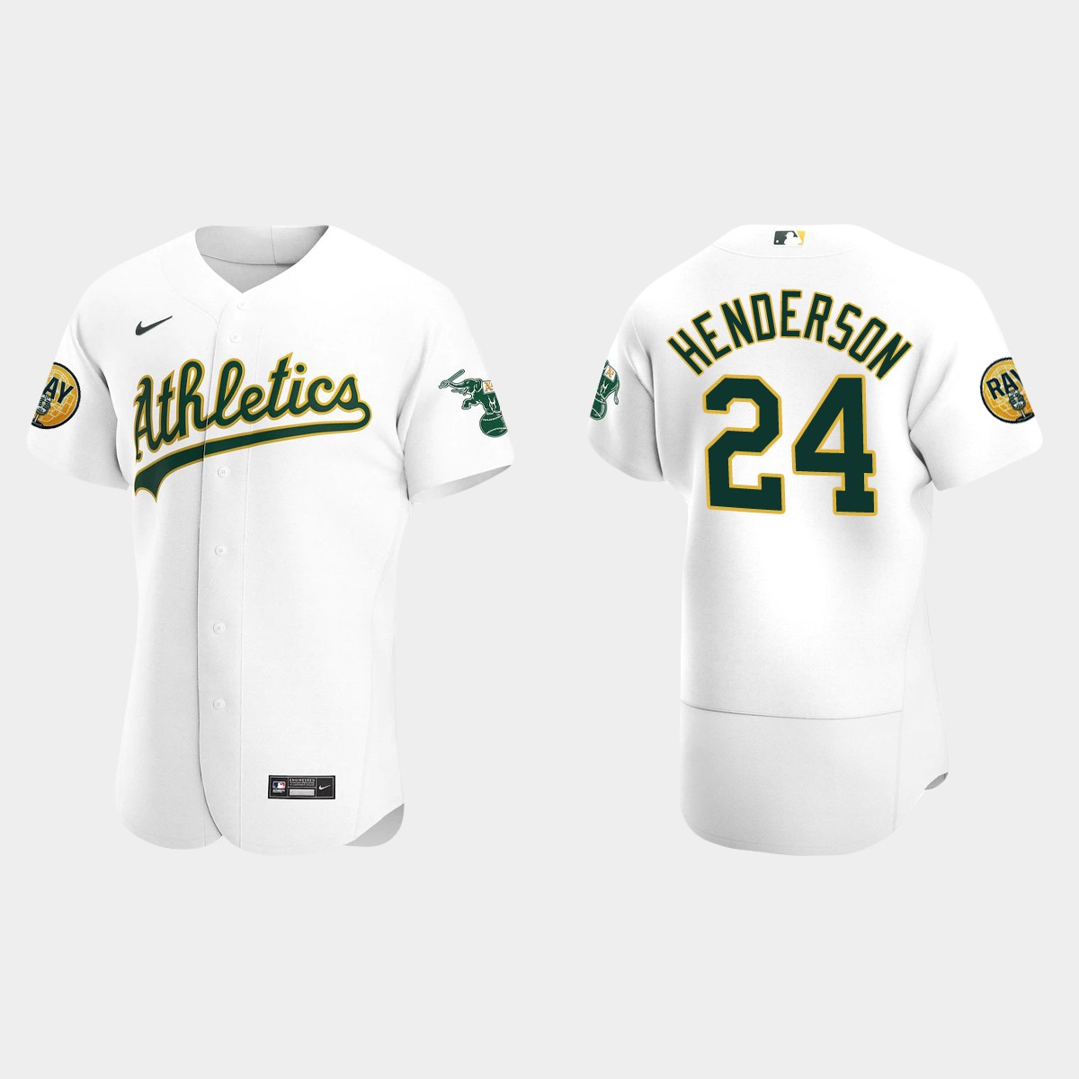 Rickey Henderson Oakland Athletics 2022 Ray Fosse Patch Jersey - White