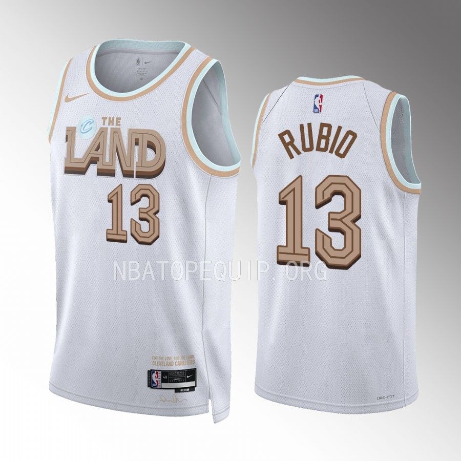 Ricky Rubio 2022-23 Cleveland Cavaliers White #13 City Edition Jersey Swingman