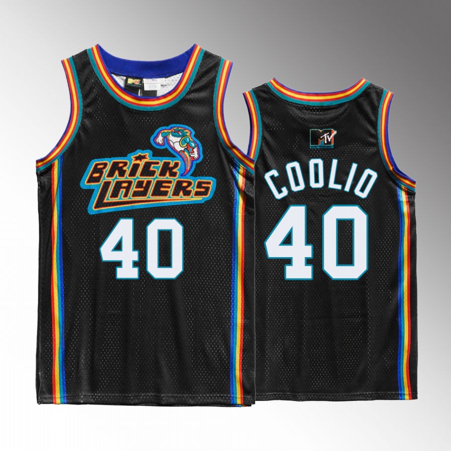 RIP Coolio MTV Bricklayers X Aaliyah Artis Leon Ivey Jr. Black #40 Jersey Retro