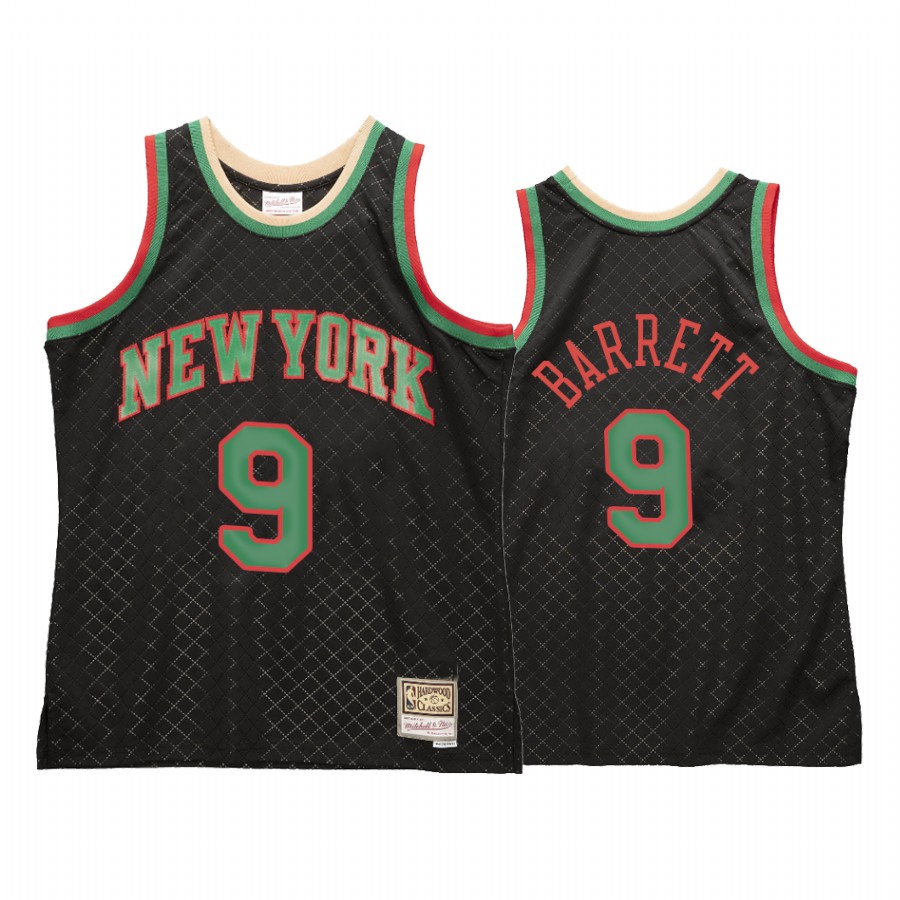 RJ Barrett 9 New York Knicks Neapolitan Black Jersey Hardwood Classics