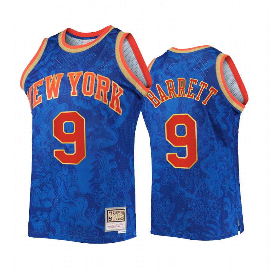 RJ Barrett Lunar New Year 2022 New York Knicks Royal Jersey Throwback