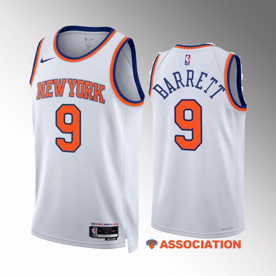 RJ Barrett New York Knicks #9 White Jersey 2022-23 Association Edition Swingman