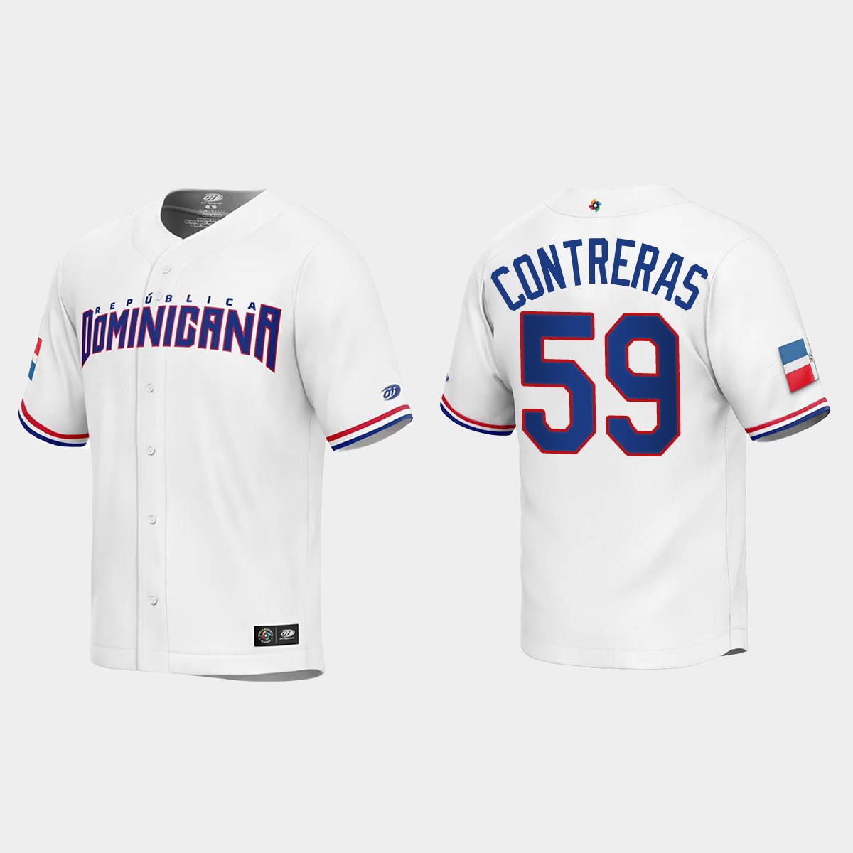 Roansy Contreras Dominican Republic  2023 World  Classic Jersey - White