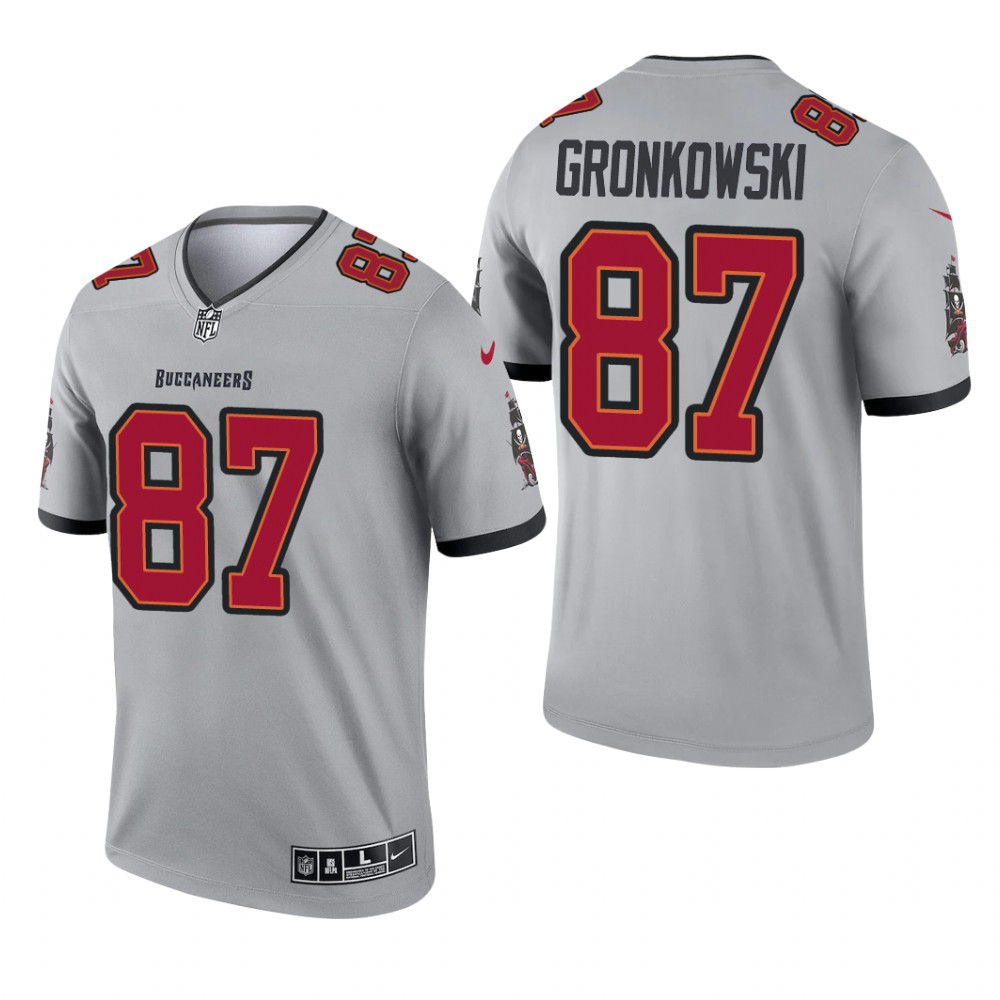 Rob Gronkowski Tampa Bay Buccaneers Gray Jersey Inverted Legend - Men's
