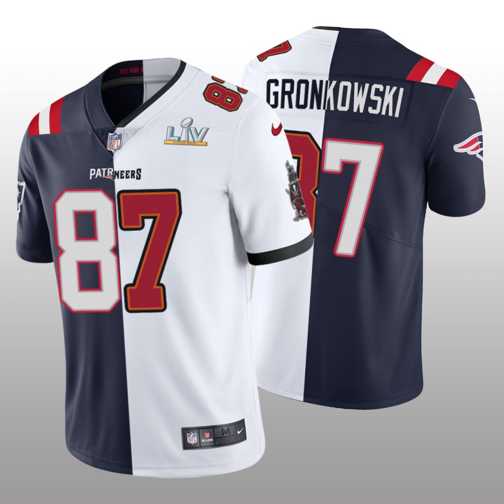 Rob Gronkowski White Navy Split Vapor Limited Super Bowl LV - Men's