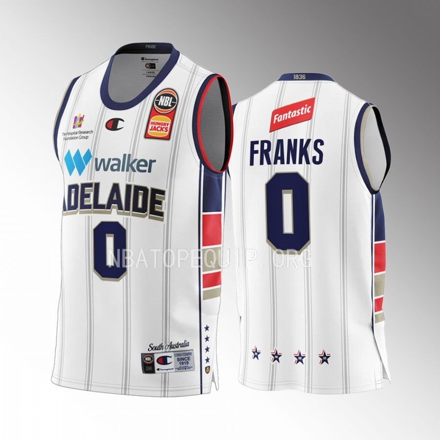 Robert Franks #0 Adelaide 36ers 2022-23 Away White Jersey NBL