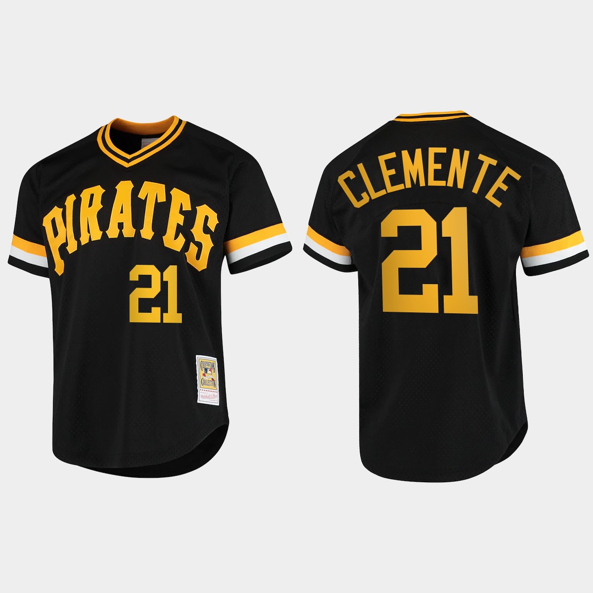 Roberto Clemente #21 Pittsburgh Pirates Vintage BP Jersey - Black