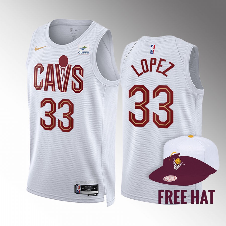 Robin Lopez 2022-23 Cleveland Cavaliers White #33 Association Edition Jersey Swingman