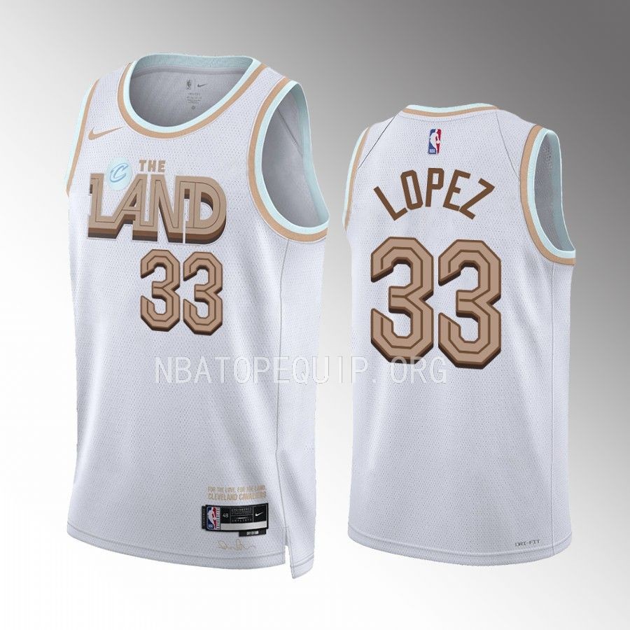 Robin Lopez 2022-23 Cleveland Cavaliers White #33 City Edition Jersey Swingman