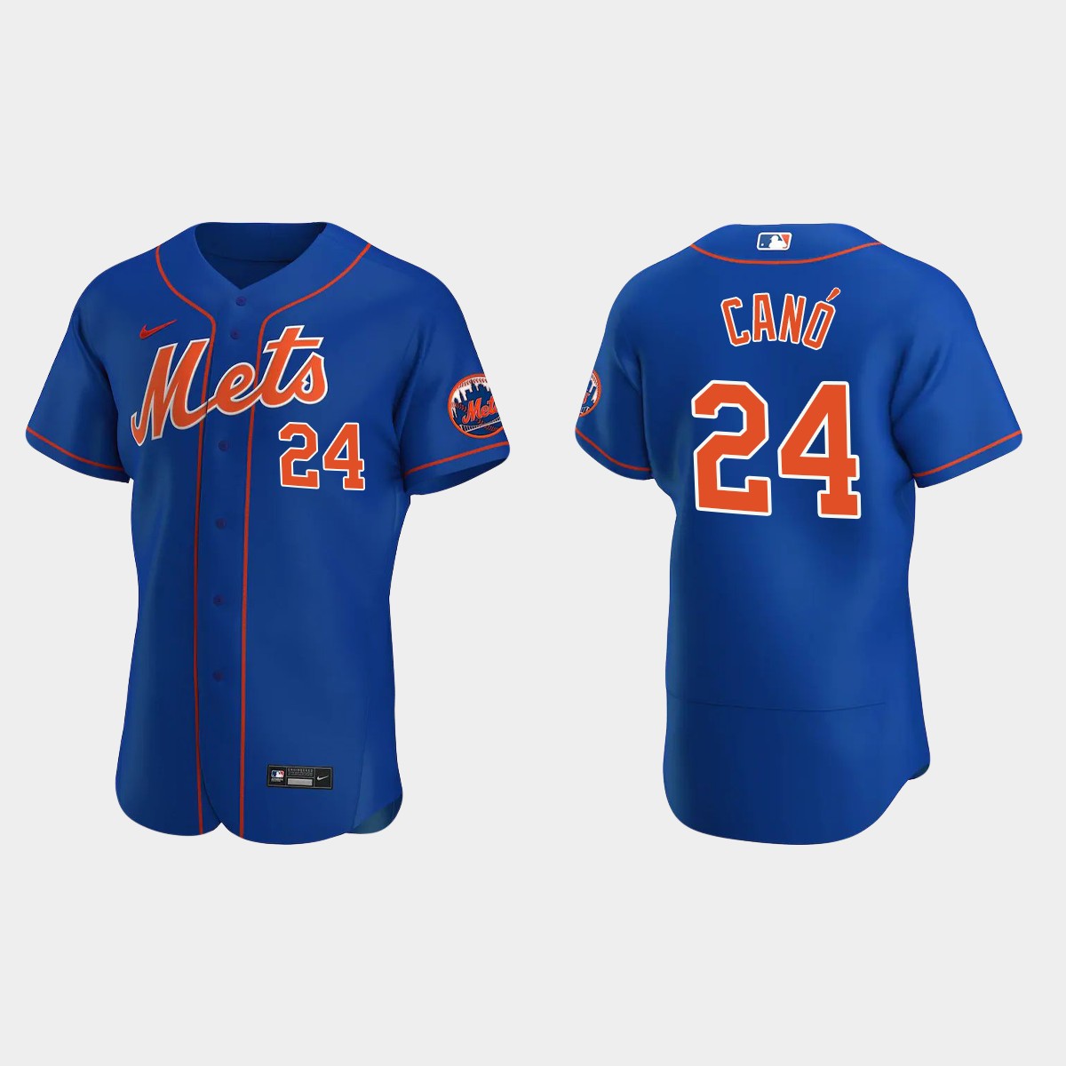 Robinson Cano #24 New York Mets Royal Team Logo 2020 Alternate Jersey
