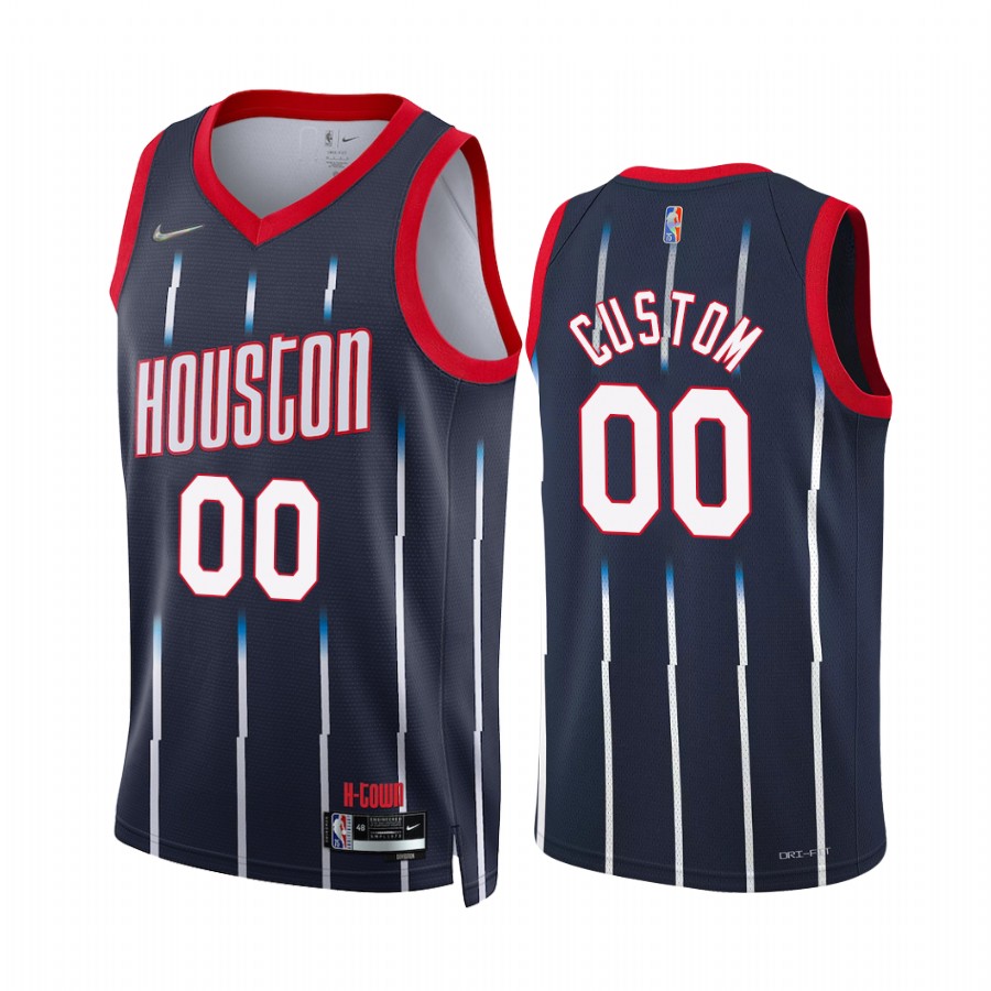 Rockets Custom City Edition Navy 2021-22 Jersey 75th Season Diamond