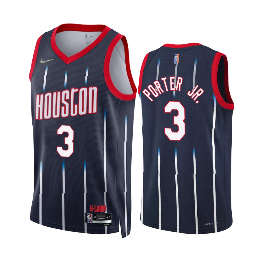 Rockets Kevin Porter Jr. City Edition Navy 2021-22 Jersey 75th Season Diamond