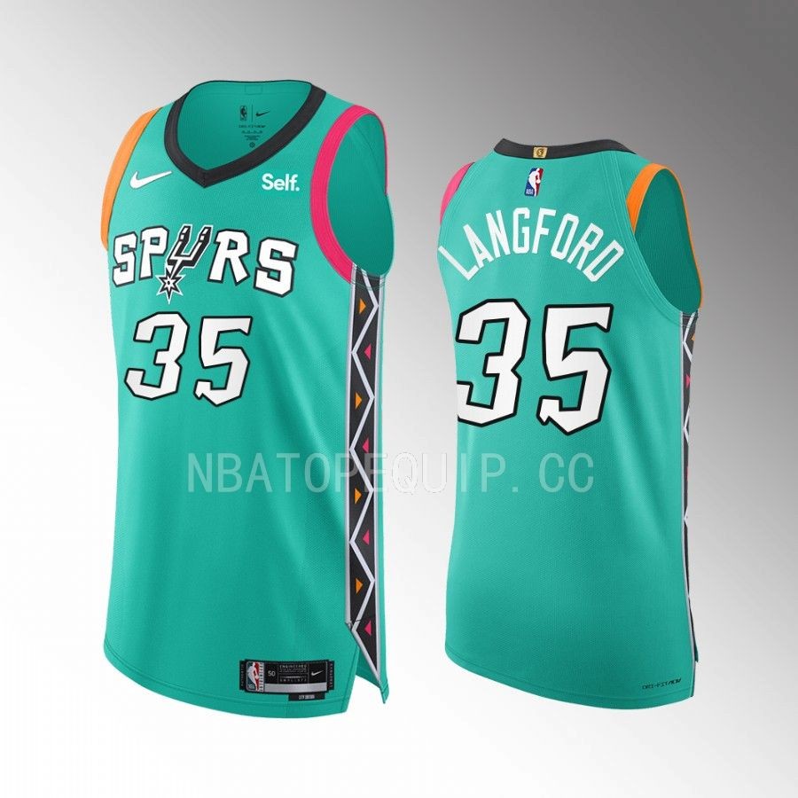Romeo Langford 2022-23 San Antonio Spurs #35 City Edition Jersey Teal