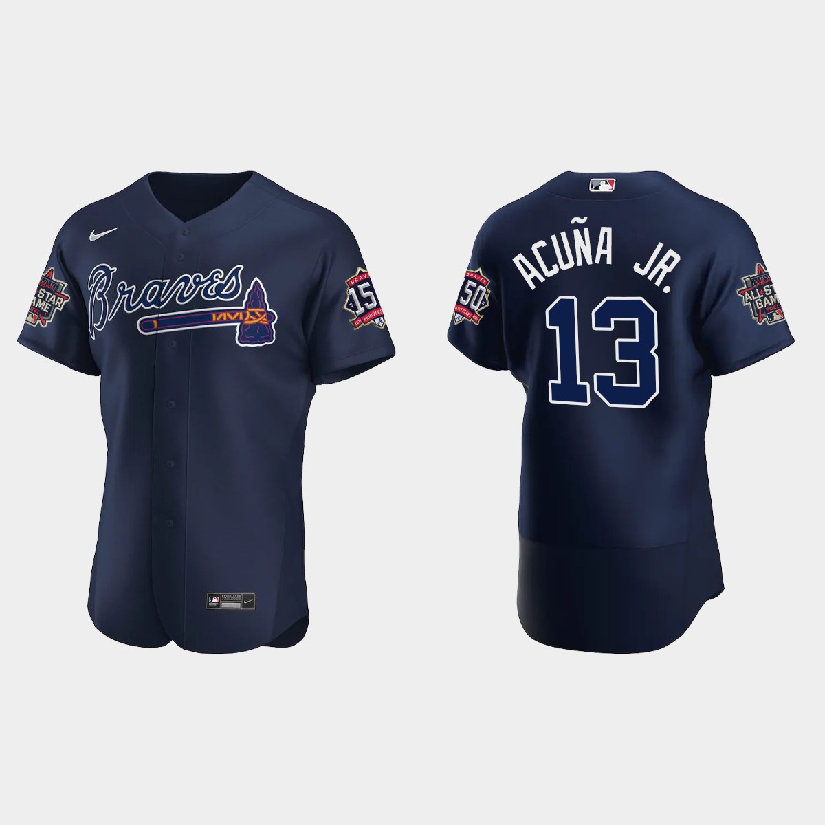 Ronald Acuna Jr. #13 Atlanta Braves Alternate 2021 MLB All-Star Jersey - Navy