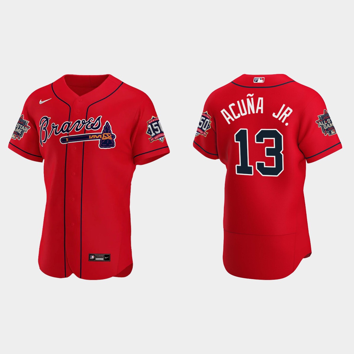 Ronald Acuna Jr. #13 Atlanta Braves Alternate 2021 MLB All-Star Jersey - Red